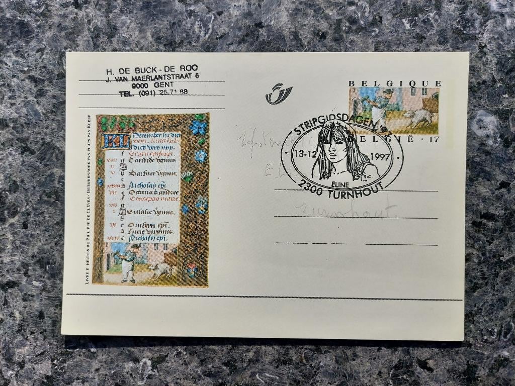 Ferry Panchrysia Stripgidsdagen - Gele briefkaart (1997), Ophalen of Verzenden, Overige figuren, Gebruikt, Plaatje, Poster of Sticker