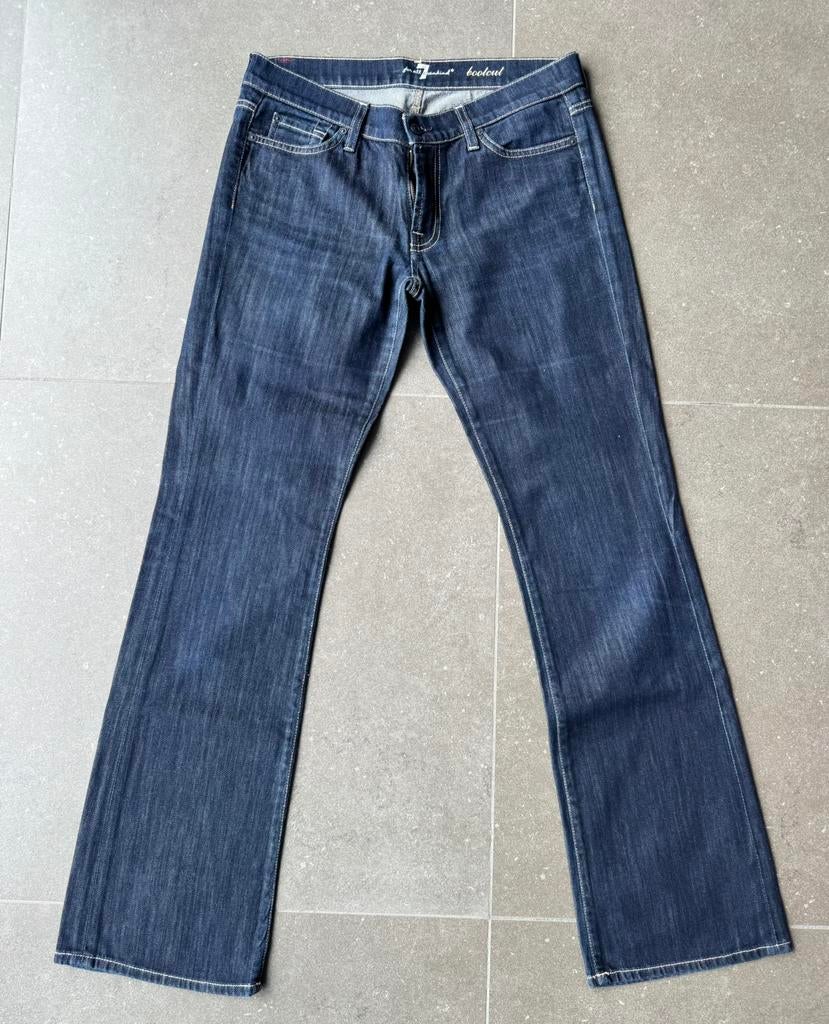 Bootcut jeans donkerblauw 7 for all mankind, Ophalen of Verzenden, Zo goed als nieuw, Blauw, W30 - W32 (confectie 38/40)