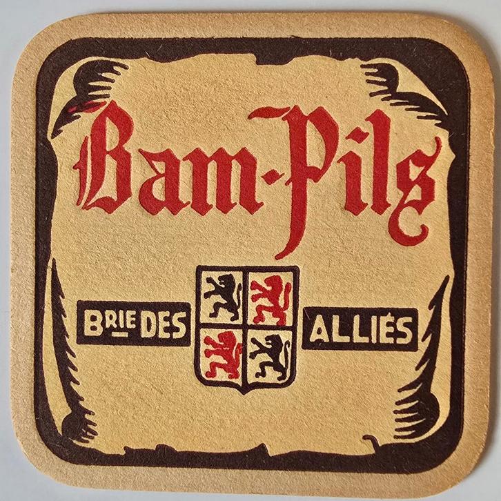 BAM Pils sous-bock bierviltje bierdeckel coaster, Collections, Marques de bière, Utilisé, Sous-bock, Enlèvement ou Envoi