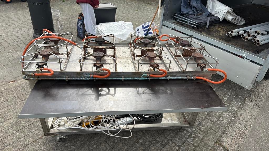 8-bits rvs mosselkookvuur., Doe-het-zelf en Bouw, Metalen, Ophalen, Zo goed als nieuw