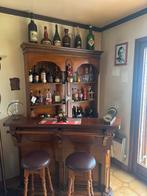Bar + étagère et 2 tabourets vintage, Ophalen, Gebruikt, Inclusief barstoelen