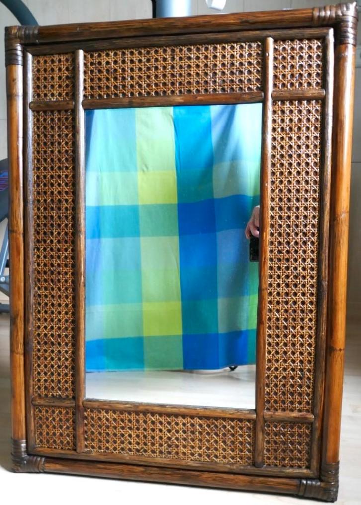 Grote Rotan spiegel, zeer goede staat, Hobby en Vrije tijd, Overige Hobby en Vrije tijd, Ophalen of Verzenden