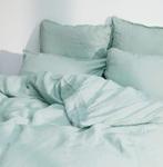 Linge de lit en lin lavé Blanc Cerise, Ophalen, Nieuw, Tweepersoons, Groen