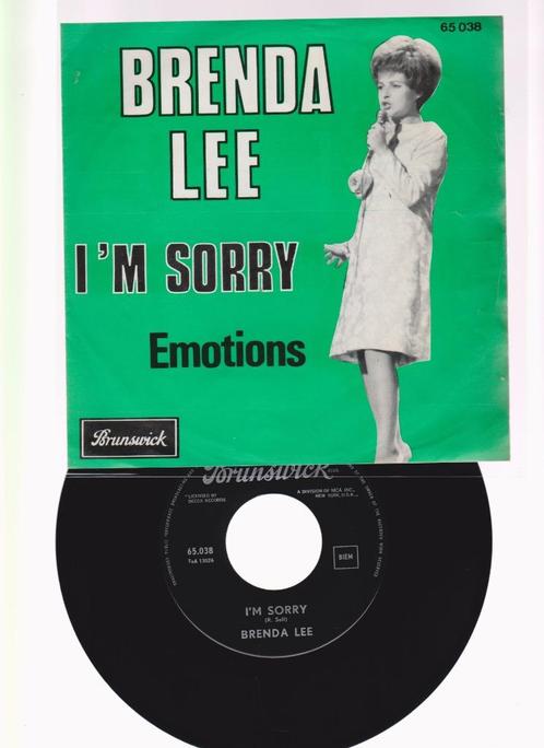 Brenda Lee – I'm Sorry / Emotions  196?, CD & DVD, Vinyles Singles, Comme neuf, Single, Pop, 7 pouces, Enlèvement ou Envoi