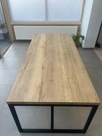 Eettafel met zwart metalen onderstel, Enlèvement, Comme neuf