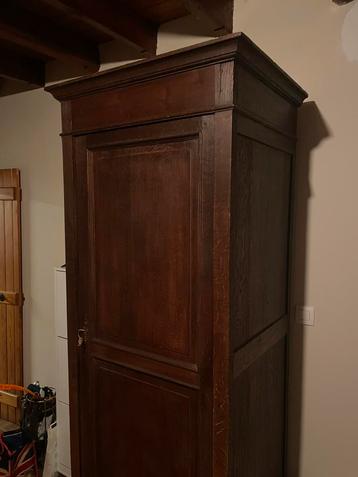 Unieke Hoge Eéndeurskast / Linnenkast – Louis-Philippe Stijl beschikbaar voor biedingen