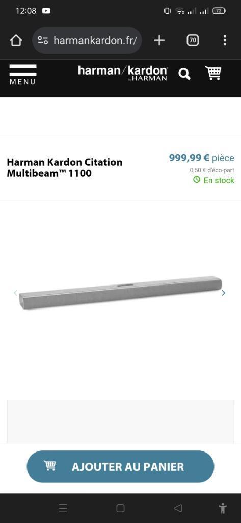 Barre de son Harman Kardon multibeam 1100 neuve sous scellé, TV, Hi-fi & Vidéo, Barres de son, Neuf, Bluetooth, Envoi