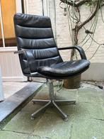 bureaustoel in leder design, Enlèvement, Utilisé, Noir, Chaise de bureau