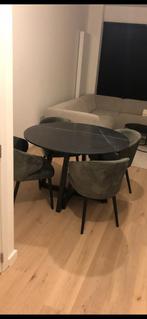 Te koop | marmeren tafel nero marquina rond, Huis en Inrichting, Tafels | Eettafels, 100 tot 150 cm, 100 tot 150 cm, Rond, Vier personen