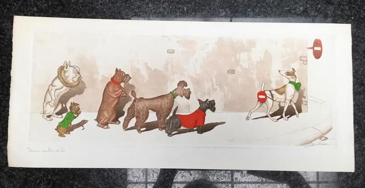 Boris O’Klein ets Sens Interdit gesigneerd, Antiek en Kunst, Kunst | Etsen en Gravures, Ophalen of Verzenden