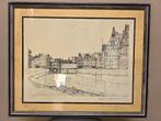 Lithografie "Gent" Karel van Vlaanderen , Prins Karel België, Ophalen of Verzenden