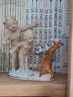 Porcelain van 2 jonge jongens en vogelnest, Comme neuf, Enlèvement