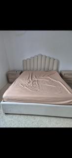 Lit coffre 160/200 en velour, Maison & Meubles, Enlèvement, Comme neuf