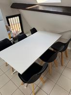 Tafel met 6 moderne stoelen (lot of apart), Huis en Inrichting, Ophalen, Zo goed als nieuw, 4 tot 6 stoelen