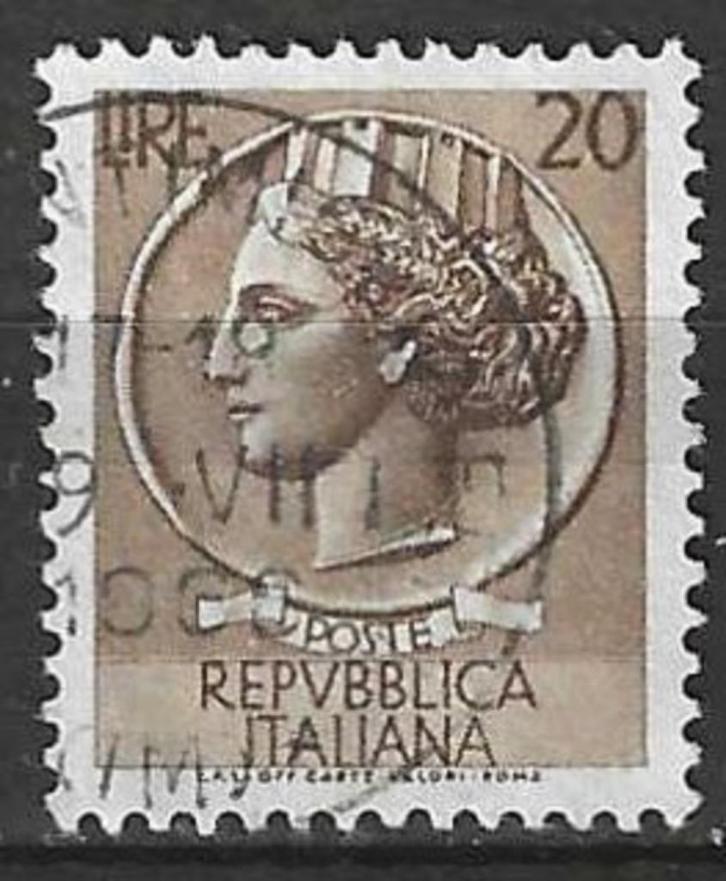 Italie 1955/1960 - Yvert 715 - Munt van Syracus (ST), Postzegels en Munten, Postzegels | Europa | Italië, Gestempeld, Verzenden