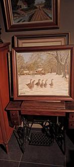 Ganzen in een winters landschap, Ophalen