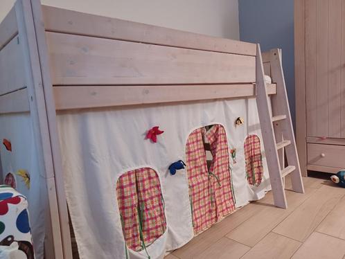 2 bedden LIFETIME - Halfhoogslaper en hemelbed, Kinderen en Baby's, Kinderkamer | Stapelbedden en Hoogslapers, Gebruikt, Hoogslaper