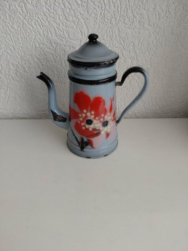 Oude email koffiepot, Antiek en Kunst, Curiosa en Brocante, Ophalen of Verzenden