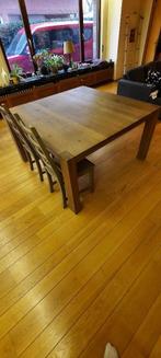 Massief houten eettafel, Ophalen, Strak hout, Gebruikt, Vijf personen of meer