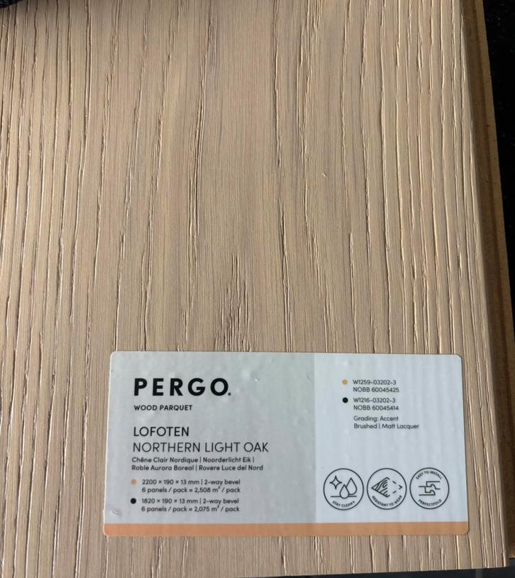 massief parket van Pergo / Mat vernist, Doe-het-zelf en Bouw, Vloerdelen en Plavuizen, Nieuw, Parket, Hout, 150 cm of meer, 10 tot 30 cm