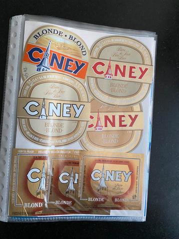 lot bier etiketten brouwerij CINEY +/- 52 stuks beschikbaar voor biedingen
