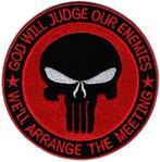 God Will Judges Our Enemies stoffen opstrijk patch embleem, Verzamelen, Kleding en Patronen, Nieuw, Verzenden