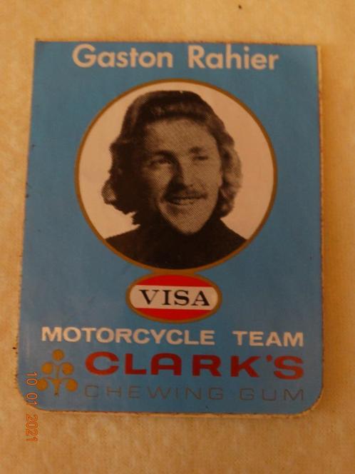 autocollant - GASTON RAHIER - VISA - MOTORCYCLE TEAM - 1973, Collections, Autocollants, Neuf, Sport, Enlèvement ou Envoi