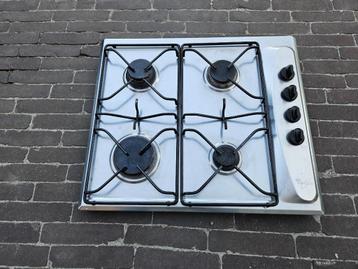 Inox Whirlpool gas inbouwkookplaat, Elektronische apparatuur, Kookplaten, Ophalen, Gebruikt, 4 kookzones, Inbouw