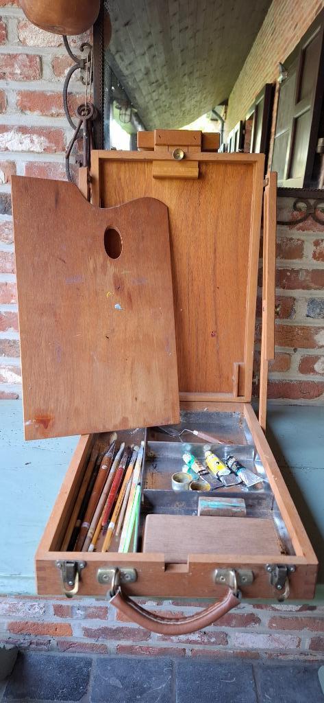 vintage koffer ezel - tafel schildersezel Mabef - Made in It, Antiek en Kunst, Curiosa en Brocante, Ophalen of Verzenden
