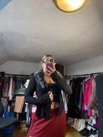 Zwart gebreid truitje met valse bont kraag, Zwart, Ophalen of Verzenden, Zo goed als nieuw, Jasje