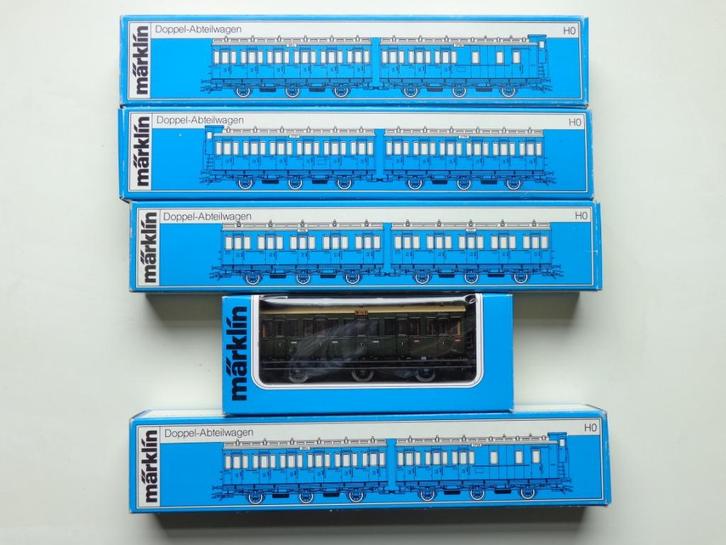 Marklin ho KPEV Lot de 5 Voitures  4206, 07, 08 et 09 (2)., Hobby en Vrije tijd, Modeltreinen | H0, Nieuw, Wagon, Märklin, Ophalen of Verzenden