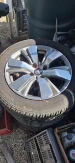 4 Aluvelgen Originele Peugeot met Winterbanden Conti 205/55, Ophalen, Gebruikt, Velg(en), 16 inch