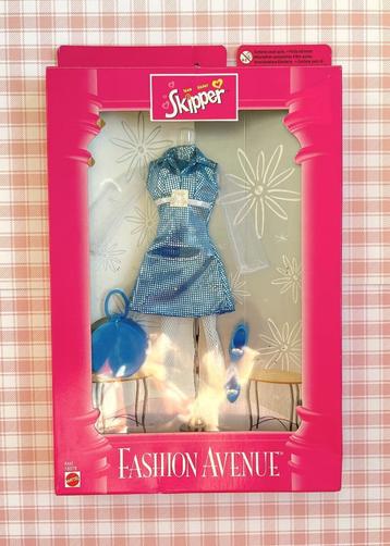Habillage Robe métallisée bleue Fashion Avenue Teen Skipper, Enlèvement ou Envoi, Aucun, Comme neuf, Mattel