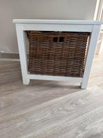 Bijzet tafeltje met mand, Huis en Inrichting, Ophalen, Vierkant, Hout, Landelijk