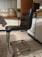 Stoel leder op wieltjes, Huis en Inrichting, Stoelen, Ophalen, Zo goed als nieuw