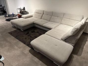 Canapé-lit gris clair en forme de U