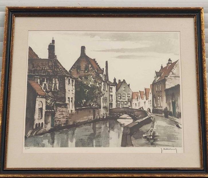 Gravure signe Roger hebbelinck, Antiek en Kunst, Kunst | Etsen en Gravures, Ophalen of Verzenden