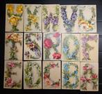 90 postkaarten met bloemen anno 1900, Ophalen of Verzenden