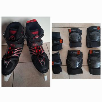 Zwart/rode Fila schaatsen maat 38-41 met schaatsbeschermer beschikbaar voor biedingen