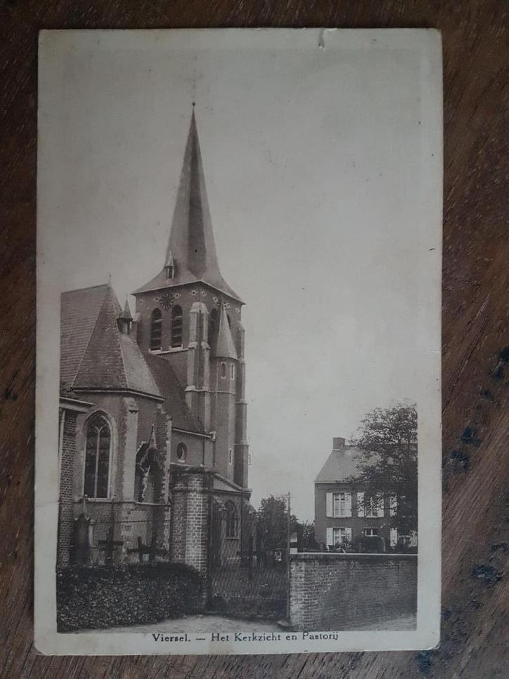 Postkaart Viersel Het Kerkzicht en Pastorij, Verzamelen, Postkaarten | België, Gelopen, Antwerpen, 1920 tot 1940, Ophalen of Verzenden