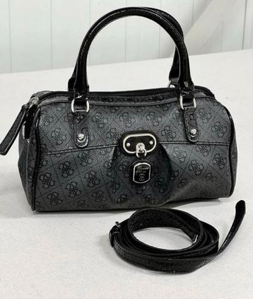 Sac à main à bandoulière Vintage Guess Designer gris-noir