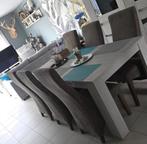 Table de salon + table salle à manger + 6 chaises, Huis en Inrichting, Ophalen, Zo goed als nieuw, Bois gris 3, 4 tot 6 stoelen