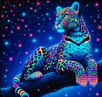 Diamond painting luipaard neon kleuren 50x50 ronde steentjes, Hobby en Vrije tijd, Knutselen, Ophalen of Verzenden, Nieuw, Knutselwerk