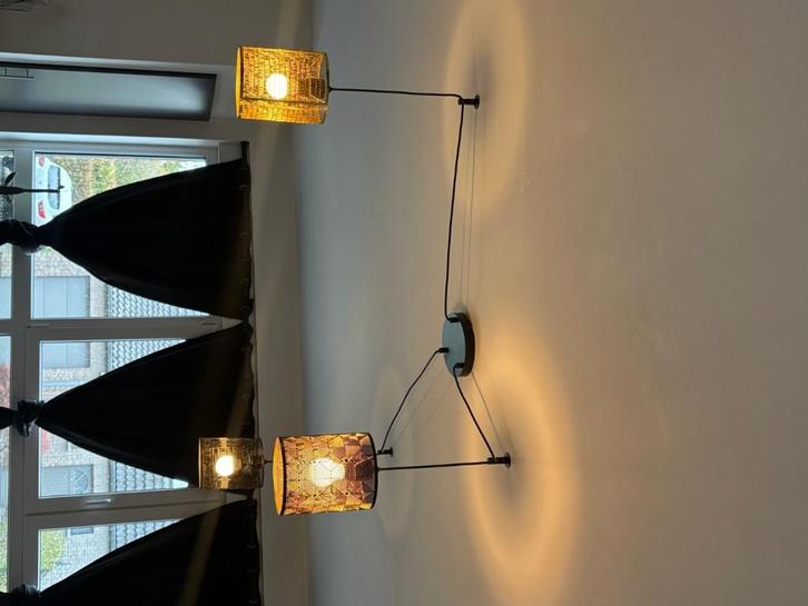 Lustre  Suspension Style Industriel Chic - 3 Lumières, Maison & Meubles, Lampes | Lustres, Utilisé, Métal, Enlèvement