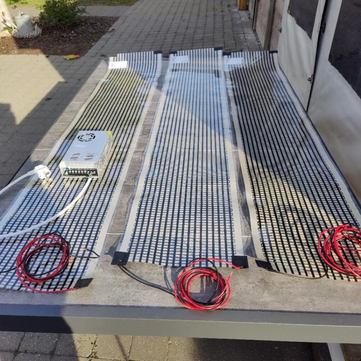 Vloerverwarming folie + voeding 24V, Doe-het-zelf en Bouw, Verwarming en Radiatoren, Gebruikt, Overige typen, 200 tot 500 watt