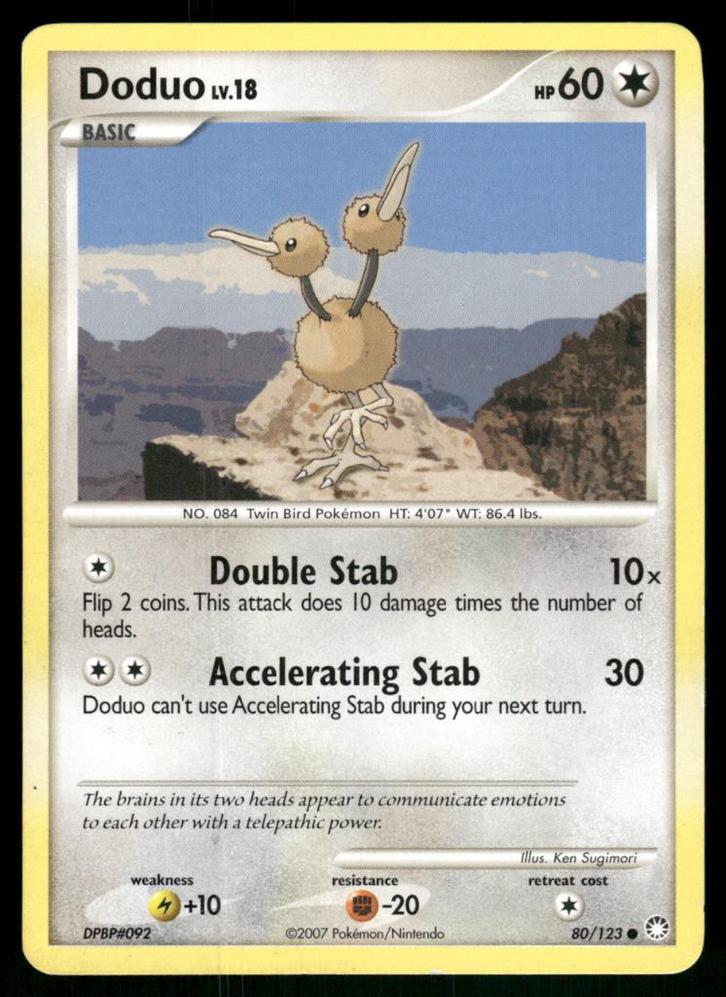 Doduo 80/123 - Mysterious Treasures (NM), Hobby en Vrije tijd, Verzamelkaartspellen | Pokémon, Gebruikt, Verzenden