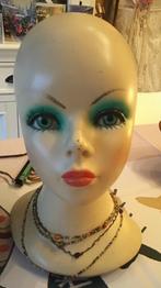 Vintage etalagepop met groene oogschaduw –jaren 60/70, Ophalen of Verzenden