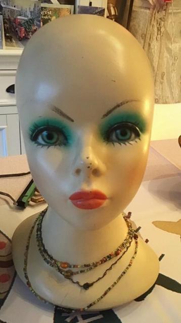 Mannequin vintage avec fard à paupières vert —60/70, Enlèvement ou Envoi