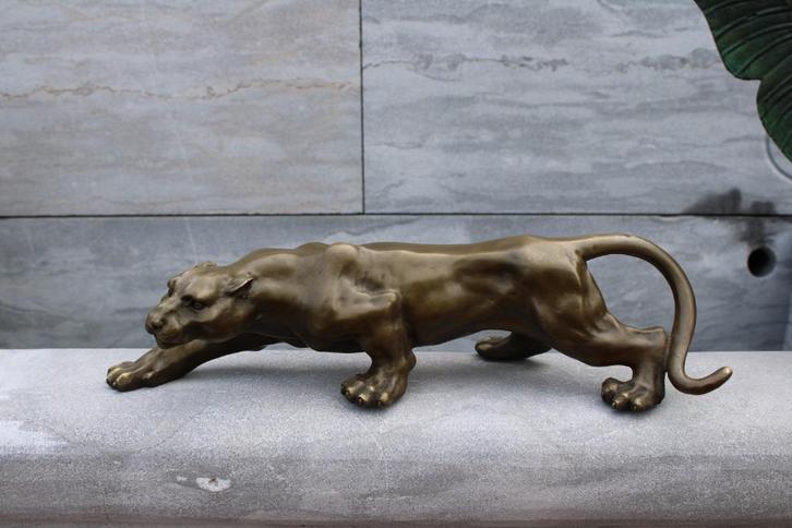 bronzen panter gesigneerd BARYE., Antiek en Kunst, Antiek | Brons en Koper, Brons, Ophalen
