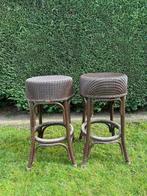 2 barkrukken Lloyd Loom Vincent Sheppard donkerbruin, Ophalen, Gebruikt